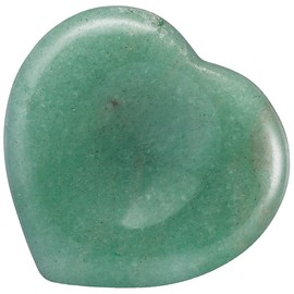 mookaitedecor Pack of 2 Heart Shaped Green Aventurine Crystal Thumb Worry Stones for Anxiety Stress Relief, Natural Healing Crystal Love Heart Good Luck Pocket Stone Gifts for Friends