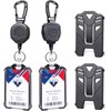 Xkey 2 Pack Retractable Keychain Heavy Duty Carabiner Badge Holder,