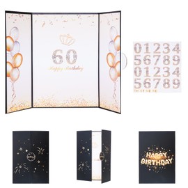 Ishua 60th Birthday Signature Book, Birthday Guest Book Alternative Decorations Birthday Guest Signature Book for Women Men