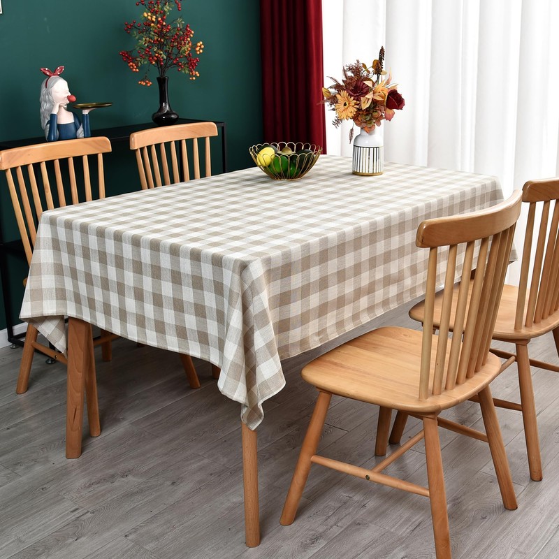 Yofori Heavy Duty Cotton Blend Table Cloth for Square Tables
