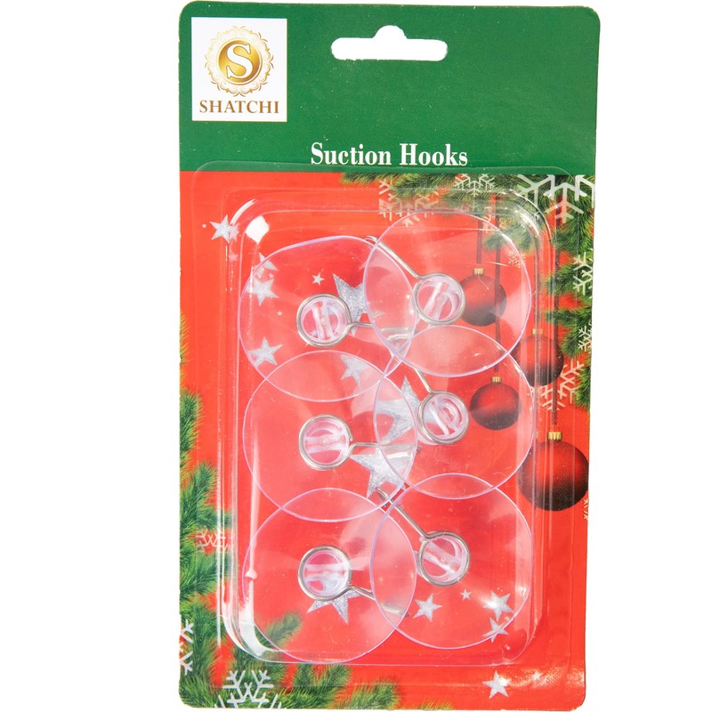 SHATCHI 6Pcs Heavy Duty Suction Hooks – 43mm, Multi-Purpose Reusable