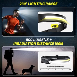 5 Packs LED Headlamp Rechargeable HeadLamps for Adults, 5 Modes Head Light Sensor Mode 230° Wide Beam IPX4 Headlight Waterproof Camping Accessories Gifts for Hiking Running Repairing Fishing Cycling