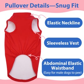 Dog Fleece Vest -Red, XXL - Pullover Lightweight Sweater | Warm and Stretchable Medium Dogs Sweatshirt,Winter Soft Jacket for Holiday Clothing
