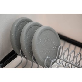 Jartastix 100mm Silicone Lids for WECK Jars - Weck Jar Silicone Lids for Storage - Fits WECK 738, 739, 740, 741, 742, 743, 744, 745, 776, 748, 974 (Grey, 2 Pack)