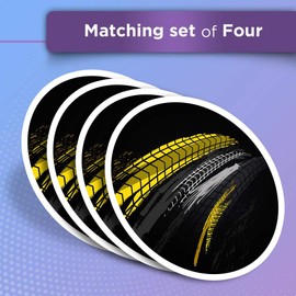 Vinyl Stickers (Set of 2) 10cm - Tyre Marks Race Car Drift Drifting Fun Decals for Laptops,Tablets,Luggage,Scrap Booking,Fridges #24351