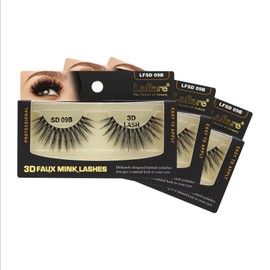 Laflare Silk Lashes 3D FAUX MINK Eyelashes, Light, Reusable, Handmade, Natural Looking, Professional Easy to Apply Eyelashes in a Knitted Style2-3 PACKS BUNDLE SPECIAL (3, SD09B)