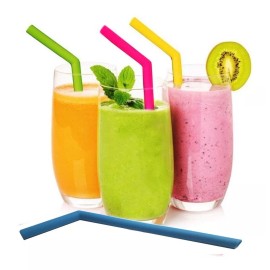 Veraly Paq. 6 Piezas Popote Silicona Frappe Ecológico Con Cepillo