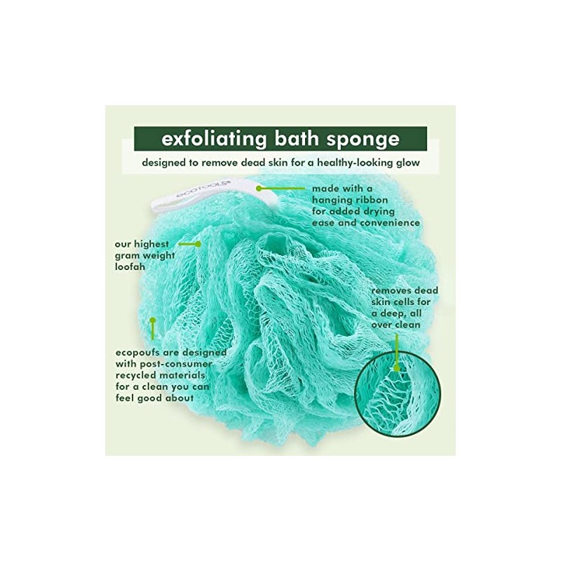Ecotools Exfoliating Ecopouf (Pack of 6); Fine Netting Pouf; Rich