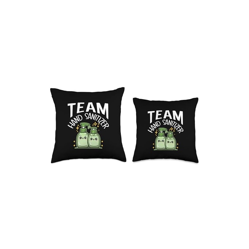 Cute Team Hand Sanitizer Funny Germaphobe Clean Squad Throw Pillow
