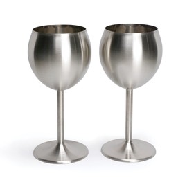 RSVP Endurance Stainless Steel Wine Glass, Set of 2