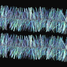 DIYDEC 4pcs 26ft Iridescent Christmas Tinsel Garlands Xmas White Glittering Hanging Garland Metallic for Christmas Party Decoration