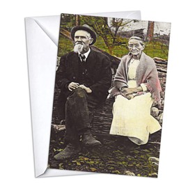 Wright Home & Gift Old Couple Happy Anniversary for Husband/Wife Greeting Cards | 1 Pack Single + 1 Envelope (5X7)