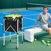 Sturdy Pickleball Tennis Ball Hopper - Foldable Lightweight Tennis Cart