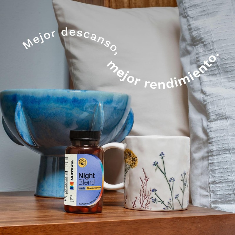 Night Blend Magnesio para Dormir GABA L-Teanina 60 Cáps NUTRAVIA