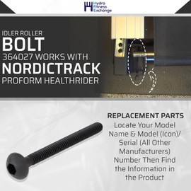 Hydra Fitness Exchange Idler Roller Bolt 364027 for Treadmill Repair - Compatible with Nordic-Track, HealthRider, and Epic Treadmills
