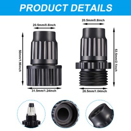 4 Kit de Reparación de Manguera Extensible de Jardín Conectores de Manguera de Agua de Adaptador de Grifo de Plástico con 8 Juntas de Goma de 3/4 Pulgadas para Manguera de Jardín