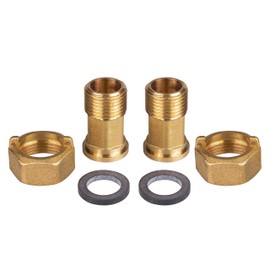 SPEWA Water Meter Screw Connections ÜW Nut 3/4 Inch x Nozzle 1/2 Inch AG, MS Blank Set of 2 + 1