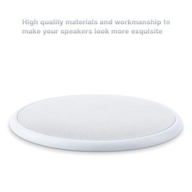 CCYLEZ 2PCS Speaker Cover, 6.5 inch Decorative Circle Speaker Grille, Universal Metal Mesh, White