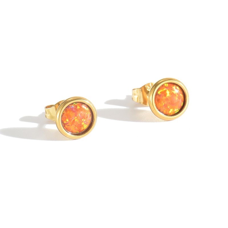 ARAVOP Opal Earrings for Women 18K Gold Plated Hypoallergenic Orange