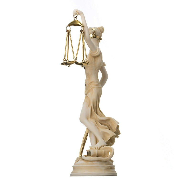 BeautifulGreekStatues GREEK GODDESS THEMIS STATUE GOLD COLOUR BLIND LADY JUSTICE