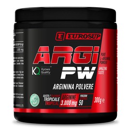 EUROSUP ARGI PW – L-Arginina Kyowa Quality in Polvere | Da Fermentazione Vegetale | Supporto Ossido Nitrico e Performance | Alta Purezza e Biodisponibilità | Vegan | Gusto Tropicale