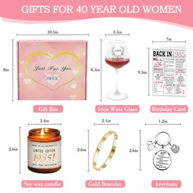 JWEX 40th Birthday Gifts Women, 40TH Birthday Gifts for Her, 40th Anniversary for Friends, Daughter, Sister Mom - Turning 40 Present
