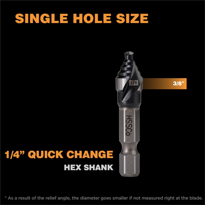 Jerax tools M35 HSS 3/8 Inch Step Drill Bit, Single
