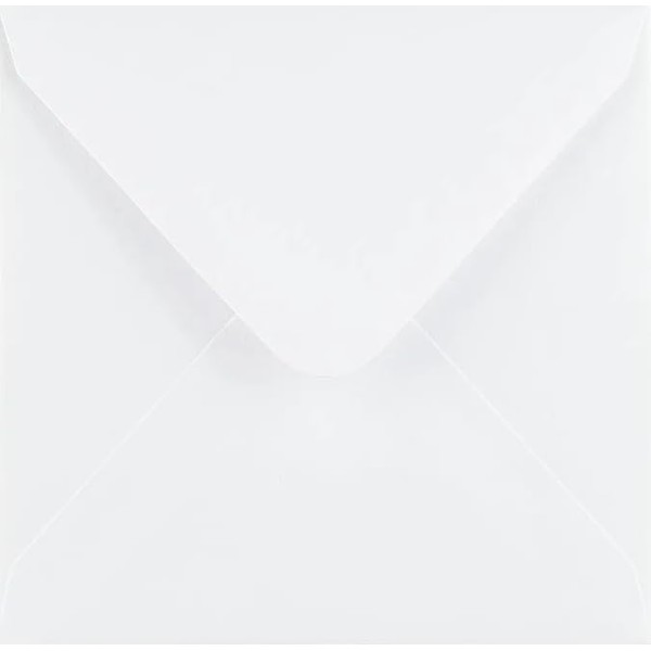 12 White 100gms Square GUMMED ENVELOPES 130mm x 130mm (5''