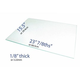 240350608 Crisper Glass Pan Cover Insert Compatible with Frigidaire Refrigerator 23 7/8'' wide x 15 1/2'' long x 1/8th''