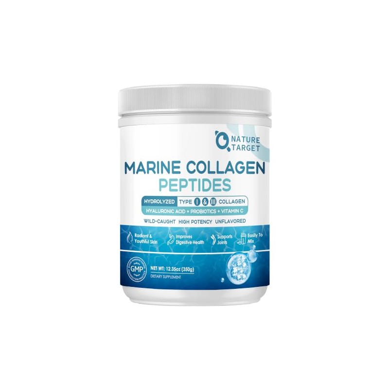 NATURE TARGET- “Péptidos de Colágeno Marino en Polvo Colágeno Hidrolizado