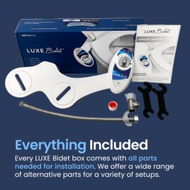 LUXE Bidet NEO 110 - Single Nozzle, Non-Electric Bidet Attachment for Toilet Seat, Adjustable Water Pressure, Rear Wash (Blue)