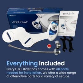 LUXE Bidet NEO 110 - Single Nozzle, Non-Electric Bidet Attachment for Toilet Seat, Adjustable Water Pressure, Rear Wash (Blue)