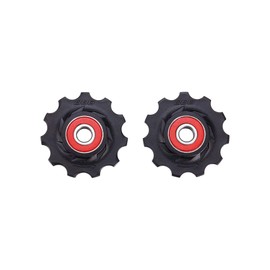BBB Cycling, 2x 12-T RollerBoys Ceramic Derailleur Rear Jockey Wheel Pulleys, 11-Speed, SRAM Road Bike Compatible, Bushings Included BDP-16