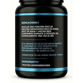 Creatina Monohidratada Alta Pureza | 100 Servicios | 500 g | Sin Sabor | Vegana