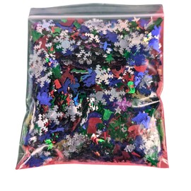 Plastic Christmas Sequins Fun Shapes 100g For Adult & Kids Crafts, Festive Plastic Confetti For Arts & Crafts Table Decoration Spangles