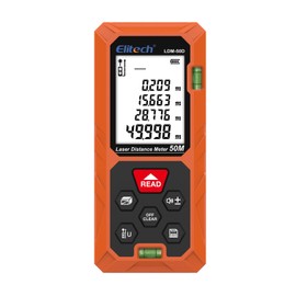 Elitech Laser Distance Meter 50M, Digital Measure Tool with Area Volume Pythagoras Mode, 99 Data Records, ±2mm Accuracy, Ft/In/M Unit Switch, Ideal for Home DIY & Interior Design – LDM-50D