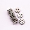 Unbranded Silver Plated Micro Pave Black Zircon Flat Wheel Charm