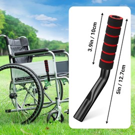 HolyMaji 2 Pcs Wheelchair Brake Extenders, 5 Inch Anti-Slip Brake Extension Handles Replacement for Wheelchair Wheel Lock Grips, Transport Chair, Power Chair Accessories (Black)