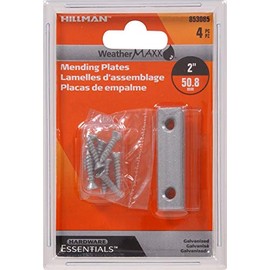 Hardware Essentials 853085 Mending Plate Galvanized 2" x 1/2" 4-Pack