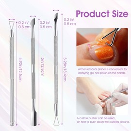 Qianyu 9Pcs Cuticle Pusher Cutter Stainless Triangle Nail Scraper Double Ended Cuticle Pusher Trimmer Pedicure Manicure Tool Professional Nail Care Tool For Girl Fingernail Toenail Gel Removal Polish