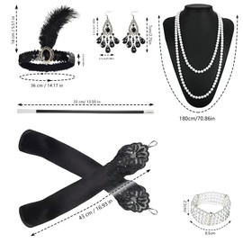 shallyong 20s Accessories, Pack of 6, Fancy Dress Costumes, 1920s Accessories Women, Great Gatsby Accessories Women for Carnival, 1920s Masquerade Ball (20s Years)
