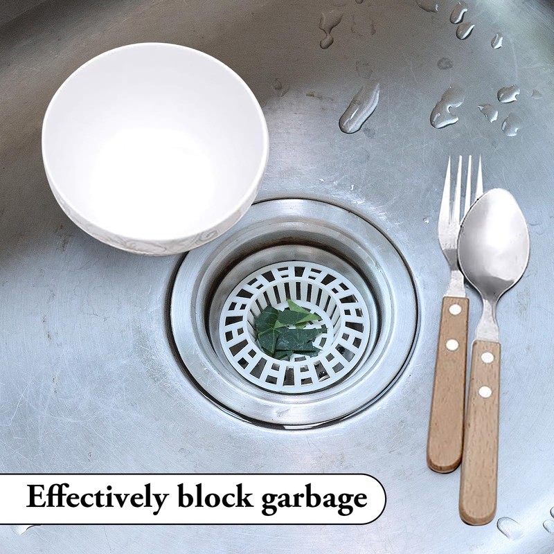 2 Pcs Plastic Sink Strainer, White Drain Hair Catcher Hair