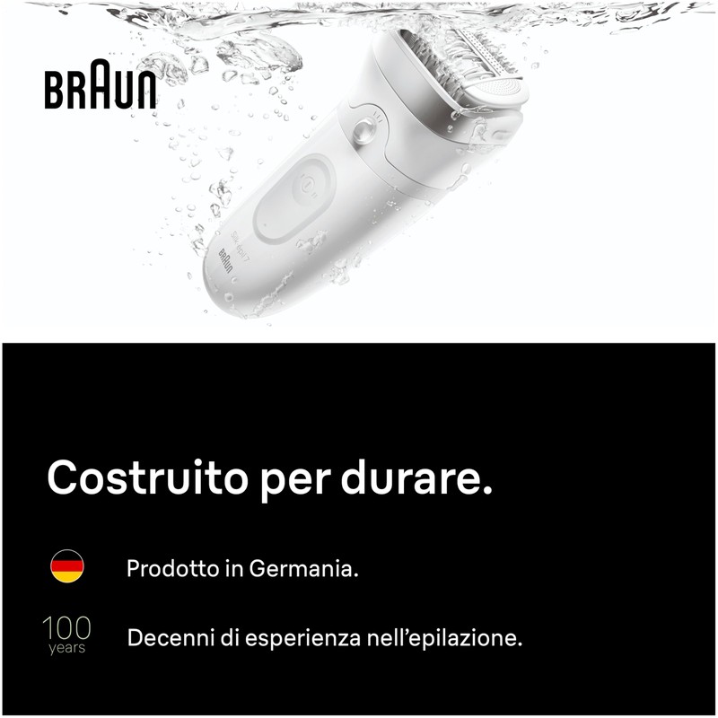 Braun Silk-Épil 7 Epilatore Elettrico Donna, 7-011, Argento