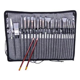 28 Pieces Paint Brush Set Professional Paintbrushes with Palette Knife Craft Paint Brushes for Acrylic Painting Oil Watercolor Gouache & Canvas Drawing & Art Supplies, Brush Set HRJZF