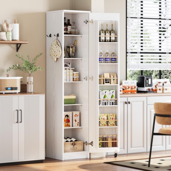 IRONCK Narrow Kitchen Pantry Storage Cabinet, 72" Slim Single Door