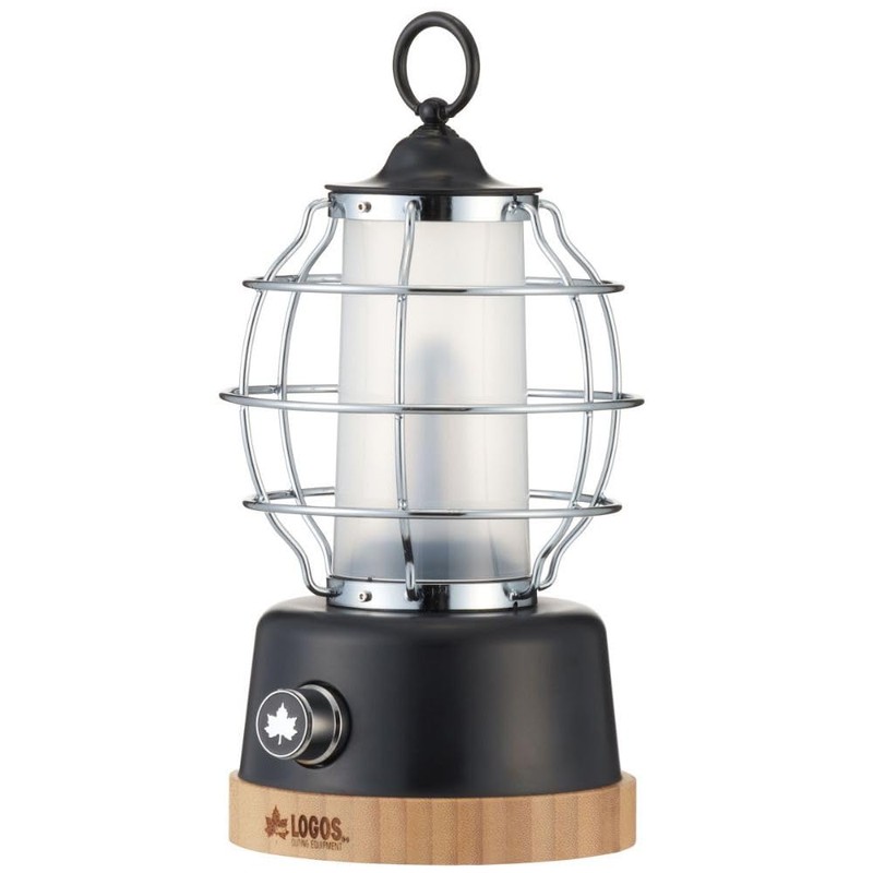Logos 74175020 Bamboo Cabin Lantern, Black, Approx. Width 4.9 x
