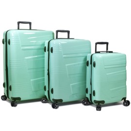 Dejuno Lumos Hardside 3-Piece Expandable Spinner Luggage Set, Sky Blue