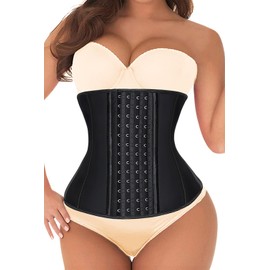 KIMIKAL Women Waist Trainer Corset Belt: Under Clothes Sport Tummy Control Long Torso Shapewear Black