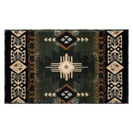 South West Native American Mat Area Rug Design C318 Sage Green (24 Inch X 40 Inch) Mat