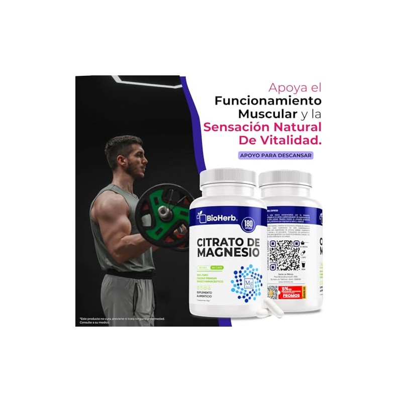 BioHerb® | Citrato de Magnesio Puro con 12% Magnesio Elemental